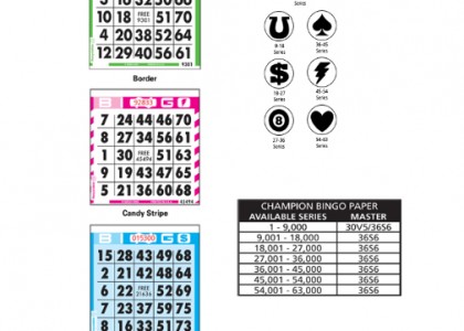 Champion Custom Collated Bingo Paper