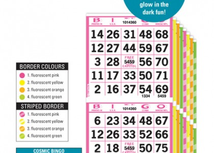 Fluorescent Bingo Paper