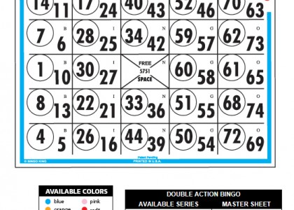 Double Action Bingo Paper