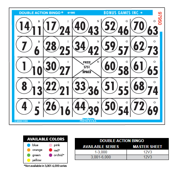 Madeliefje Merg Geven Double Action Bingo Paper - Rocky Mountain Bingo Supply